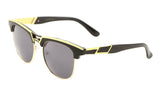 Horn Rimmed Square Classic Half Rim Frame Sunglasses
