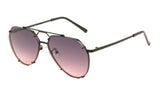 Floating Flat Lens Aviator Sunglasses w/Brow Bar