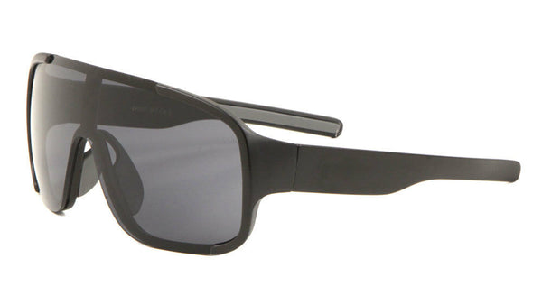 Poconos Semi Rimless Floating One Piece Lens Wrap Around Shield Sunglasses