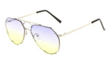 Floating Flat Lens Aviator Sunglasses w/Brow Bar