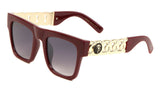 Kleo Square Lion Head Chain Medallion Luxury Sunglasses