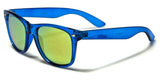 Neon Classic Casual Retro Square Trendy 80's Sunglasses w/ Flash Mirror Lenses