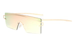 Flat Top Futuristic Oversized Wide One Piece Shield Sunglasses