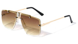 Luxury Elite Rimless Square Aviator Sunglasses