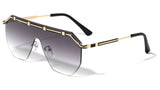 Luxury Rimless One Piece Shield Lens Aviator Sunglasses