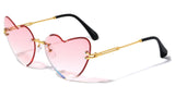 Women's Heart Shaped Rimless Luxury Sunglasses