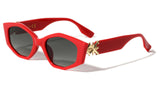 Women's Slim Geometric Thick Bold Wide Cat Eye Luxury Sunglasses