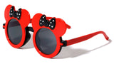 Kids Mouse Ears w/Bow Flip Out Black/Blue Light Blocking Lens Sunglasses