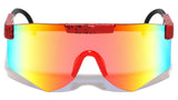 Pensacola Semi Rimless Wrap Around One Piece Shield Lens Sporty Sunglasses