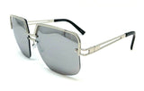 Oversized Semi Rimless Luxury Square Aviator Sunglasses