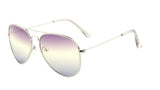 Classic Pilot Aviator Sunglasses w/ Triple Gradient Lenses