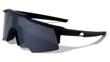 Oversized Semi Rimless Shield Wrap Around Outdoor Shield Sunglasses