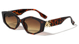 Women's Slim Geometric Thick Bold Wide Cat Eye Luxury Sunglasses