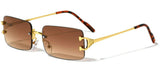 Prestige Slim Rimless Rectangular Luxury Aviator Sunglasses