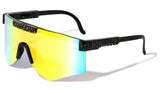 Pensacola Semi Rimless Wrap Around One Piece Shield Lens Sporty Sunglasses
